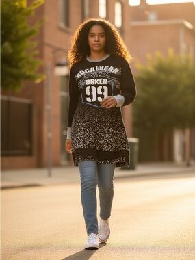 Rocawear 'BRKLN 99' Long Sweatshirt Dress